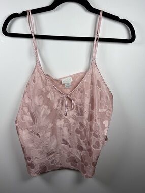 LA SENZA | Vintage Y2K Pink Heart Satin Tank Size M